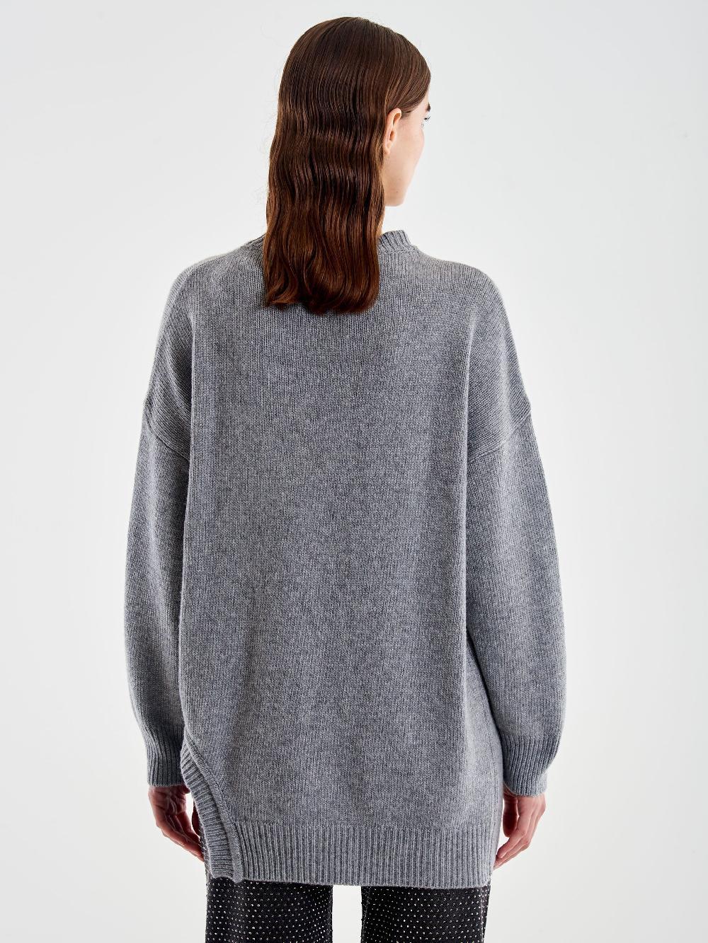 Vicolo Pull Girocollo Cut Out Grigio Spedizione gratuita