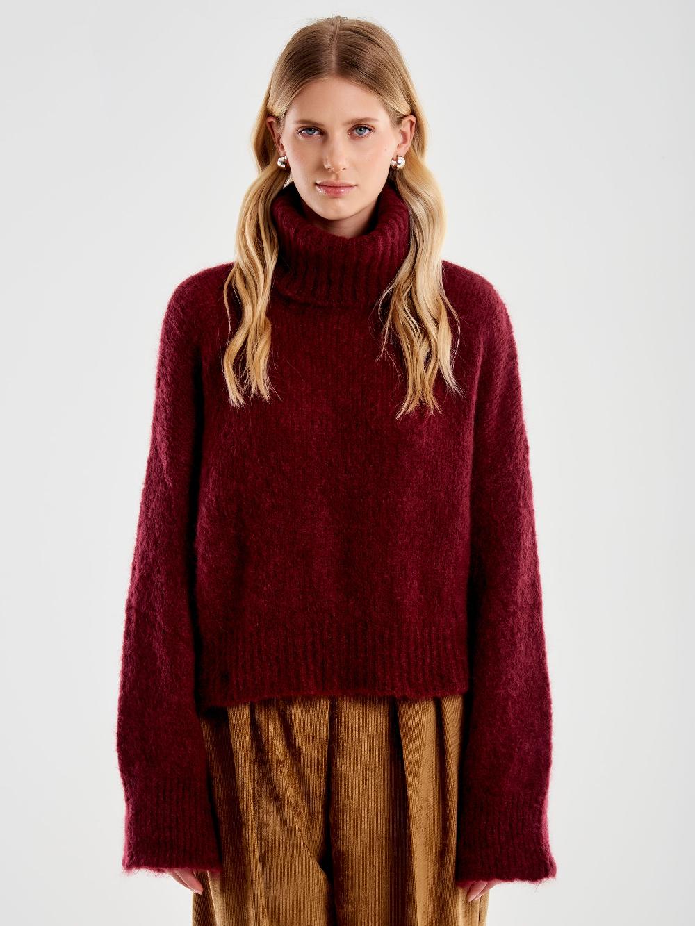 Vicolo Dolcevita Cropped Boxy Bordeaux Offerte stagionali