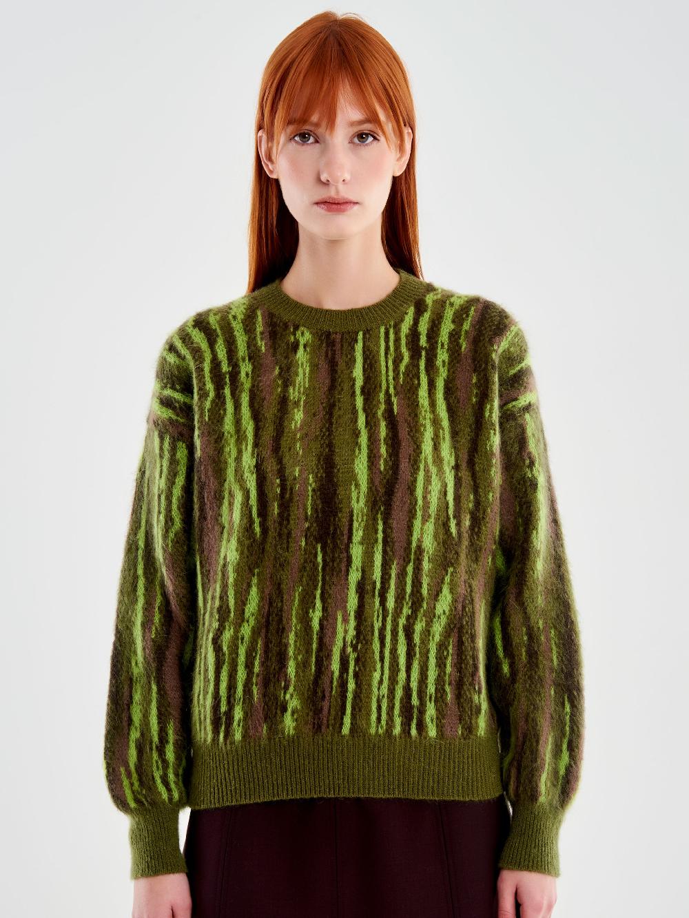 Vicolo Pull Girocollo Fantasia Verde Offerte speciali