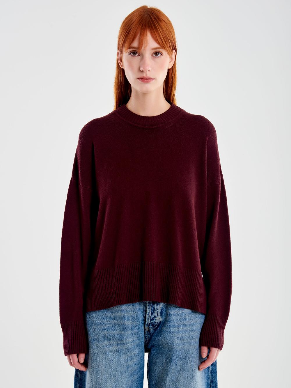 Vicolo Pull a Scatolina con Spacchi Bordeaux Sconti VIP