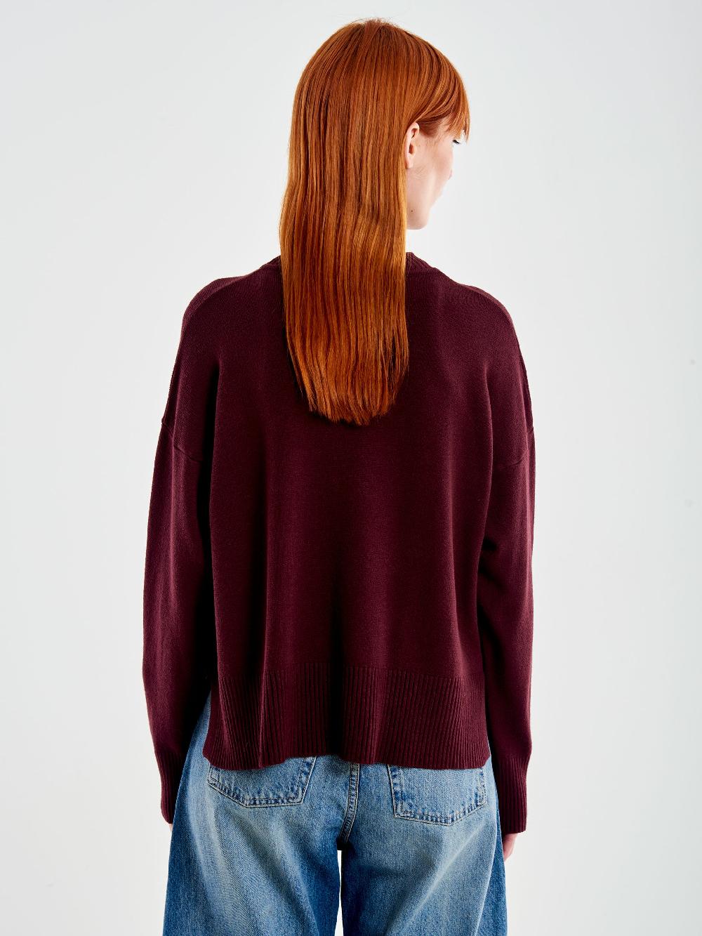 Vicolo Pull a Scatolina con Spacchi Bordeaux Sconti VIP