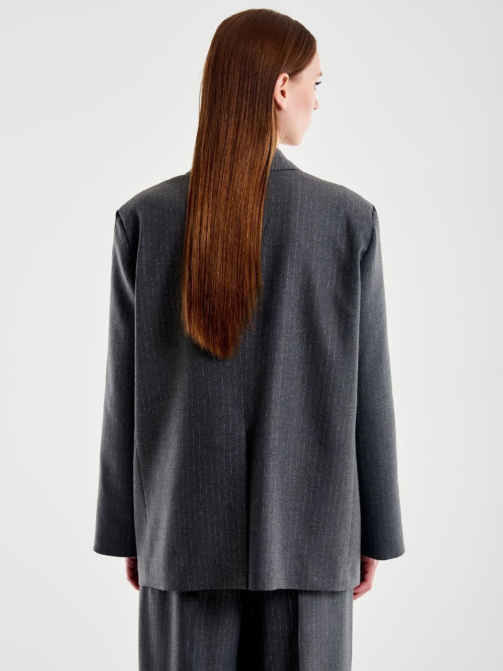 Vicolo Blazer Gessato con Banda Laterale Grigio ACQUISTA ORA