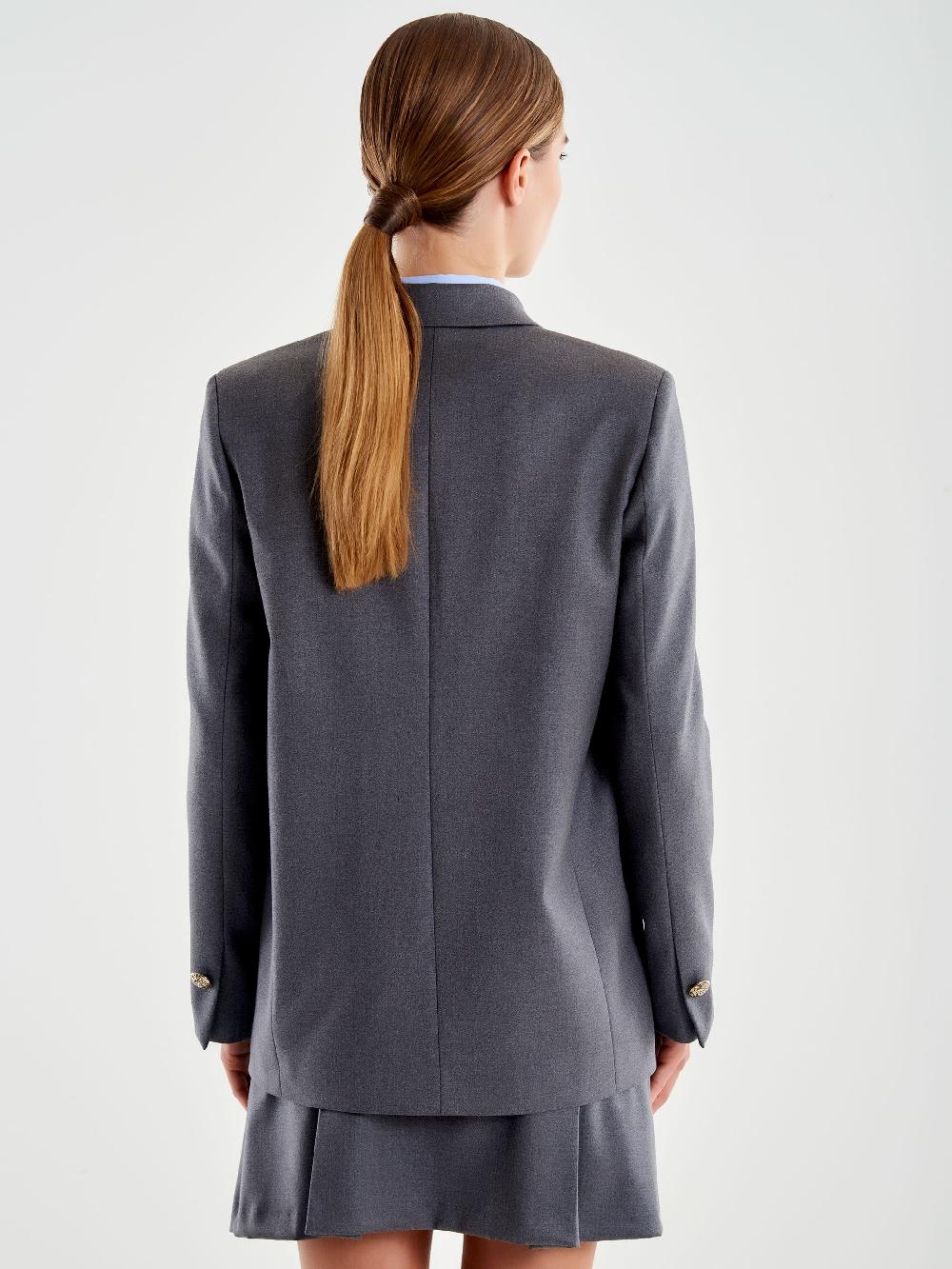 Vicolo Blazer Con Spilla Grigio Ultimi due giorni
