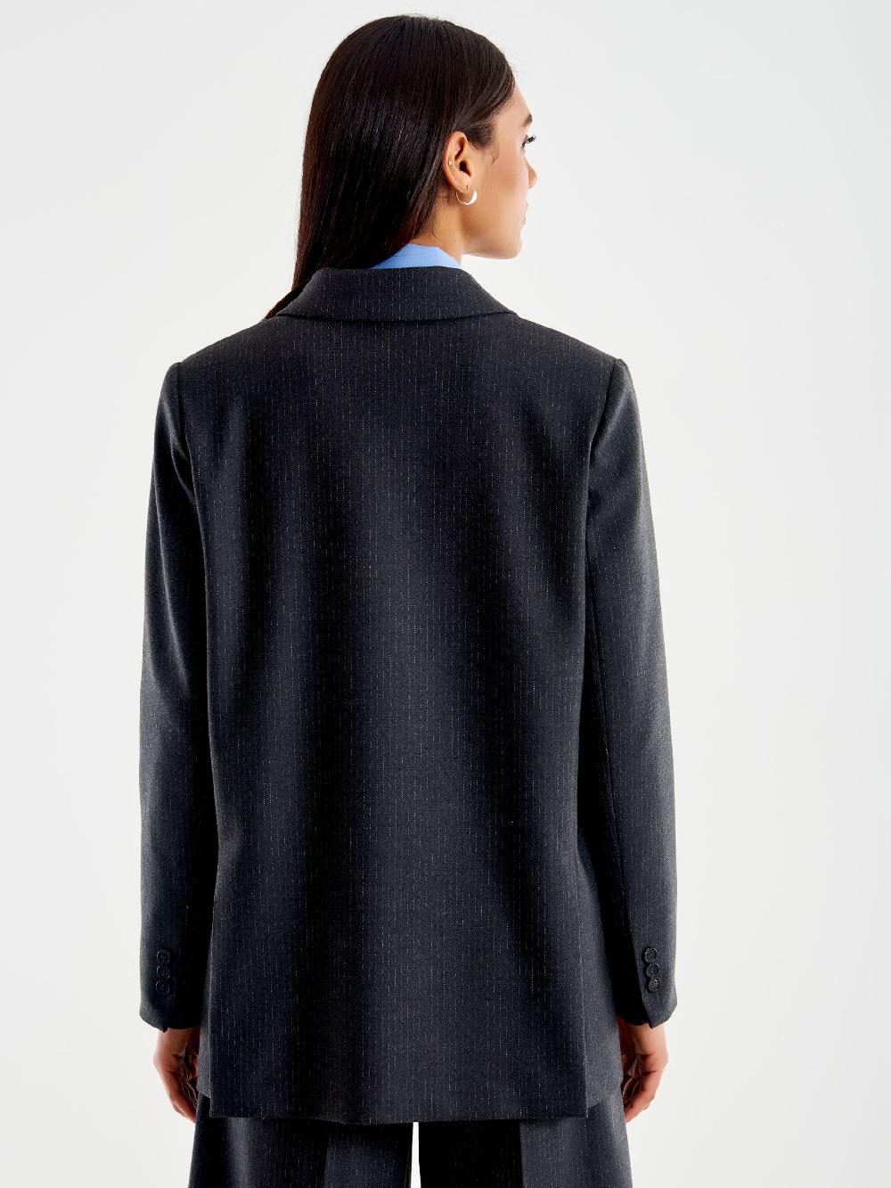 Vicolo Blazer Gessato Lurex Grigio Promozione temporanea