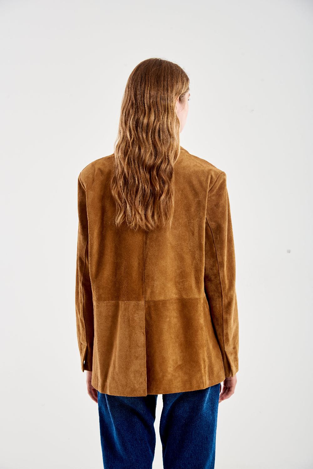 Vicolo Giacca Over in Pelle Cammello Fino al 60% di sconto
