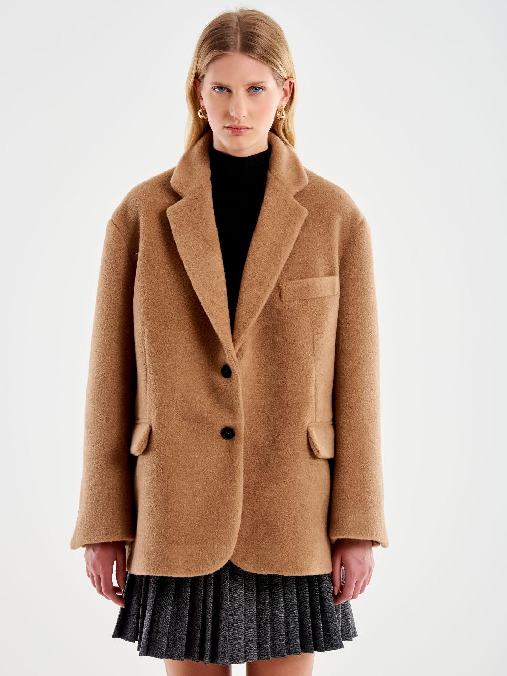 Vicolo Blazer Bouclé Oversized Cammello Solo un giorno rimasto