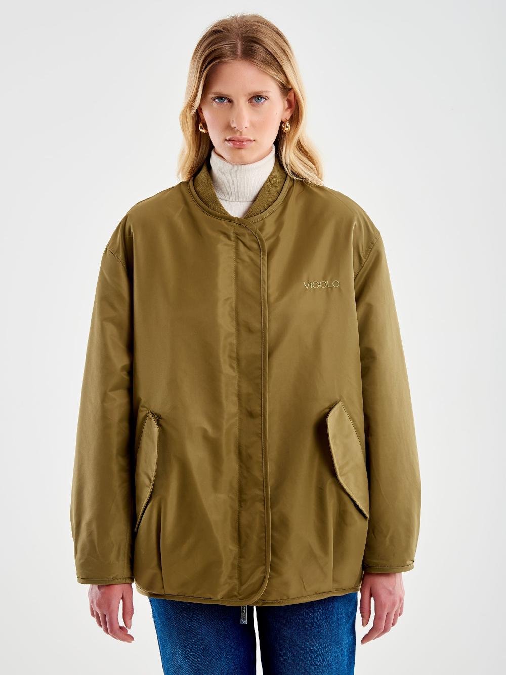 Vicolo Bomber Oversized Double Face Militare Enormi sconti