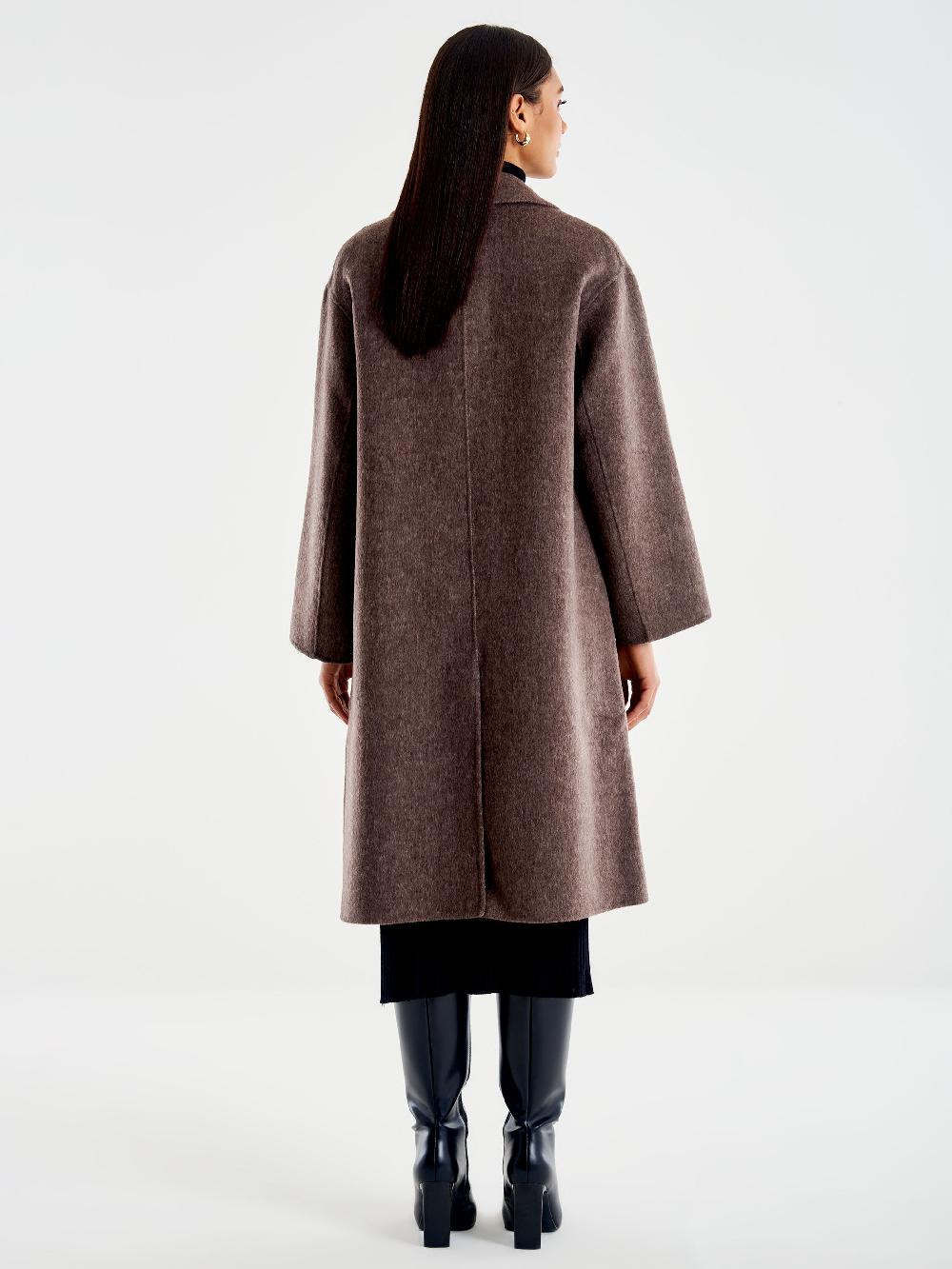 Vicolo Cappotto Doppiopetto Oversized Moro Limitato a 3 giorni