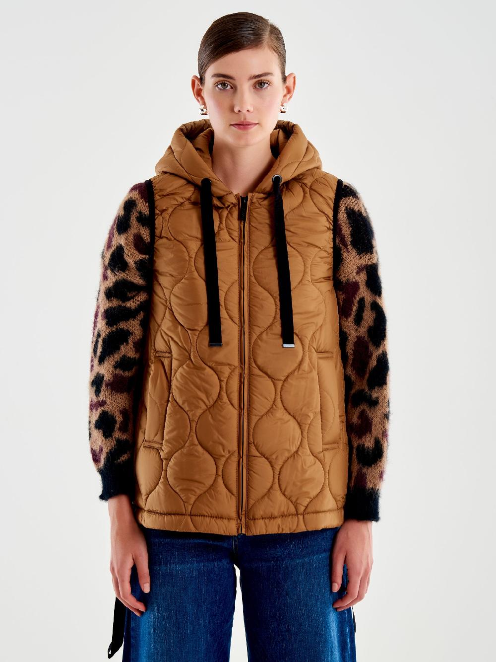 Vicolo Cappotto con Gilet Imbottito Cammello Black Friday Prezzi
