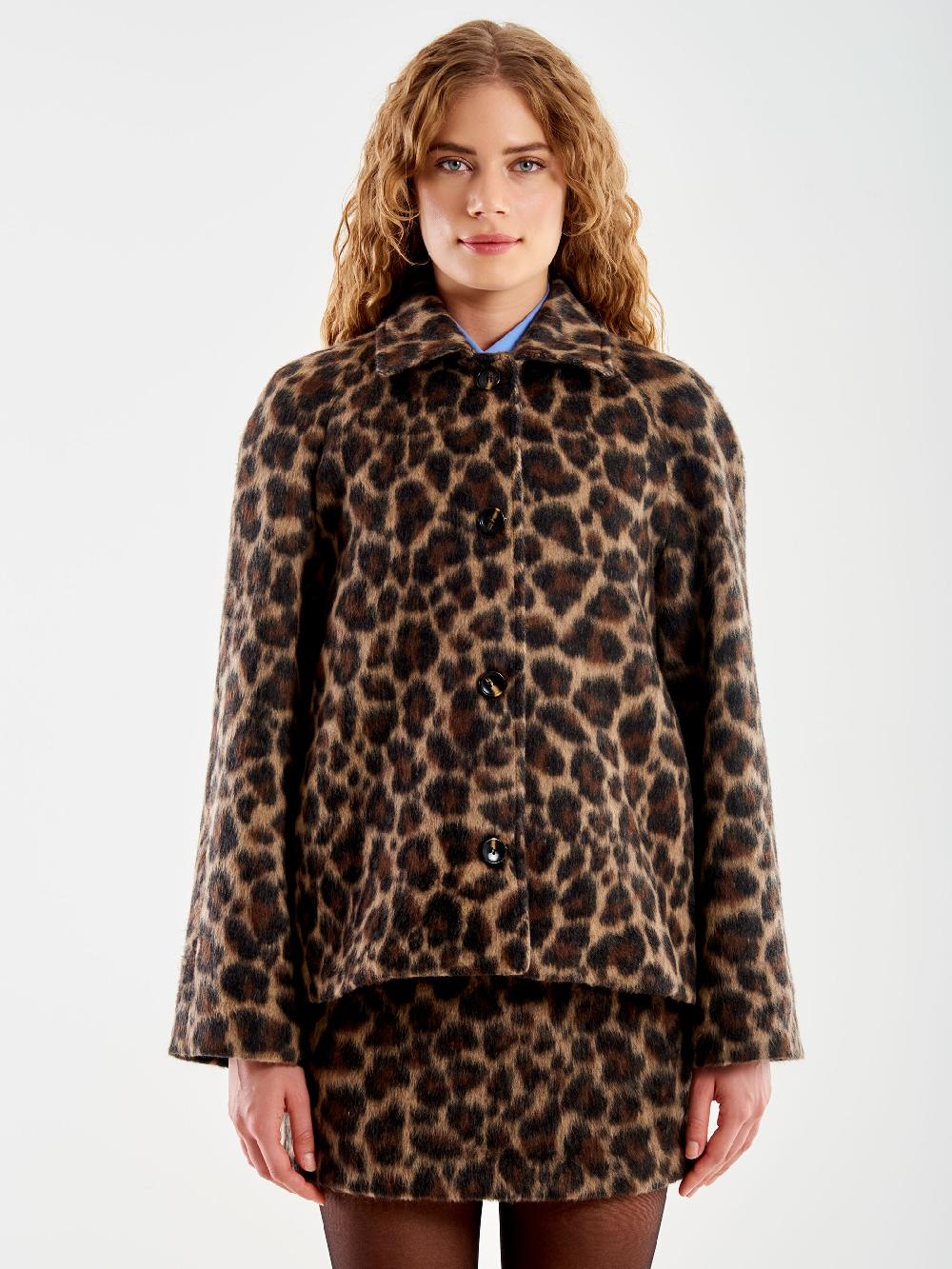 Vicolo Giacca Corta con Bottoni Animalier Nero 50% di sconto per tempo limitato
