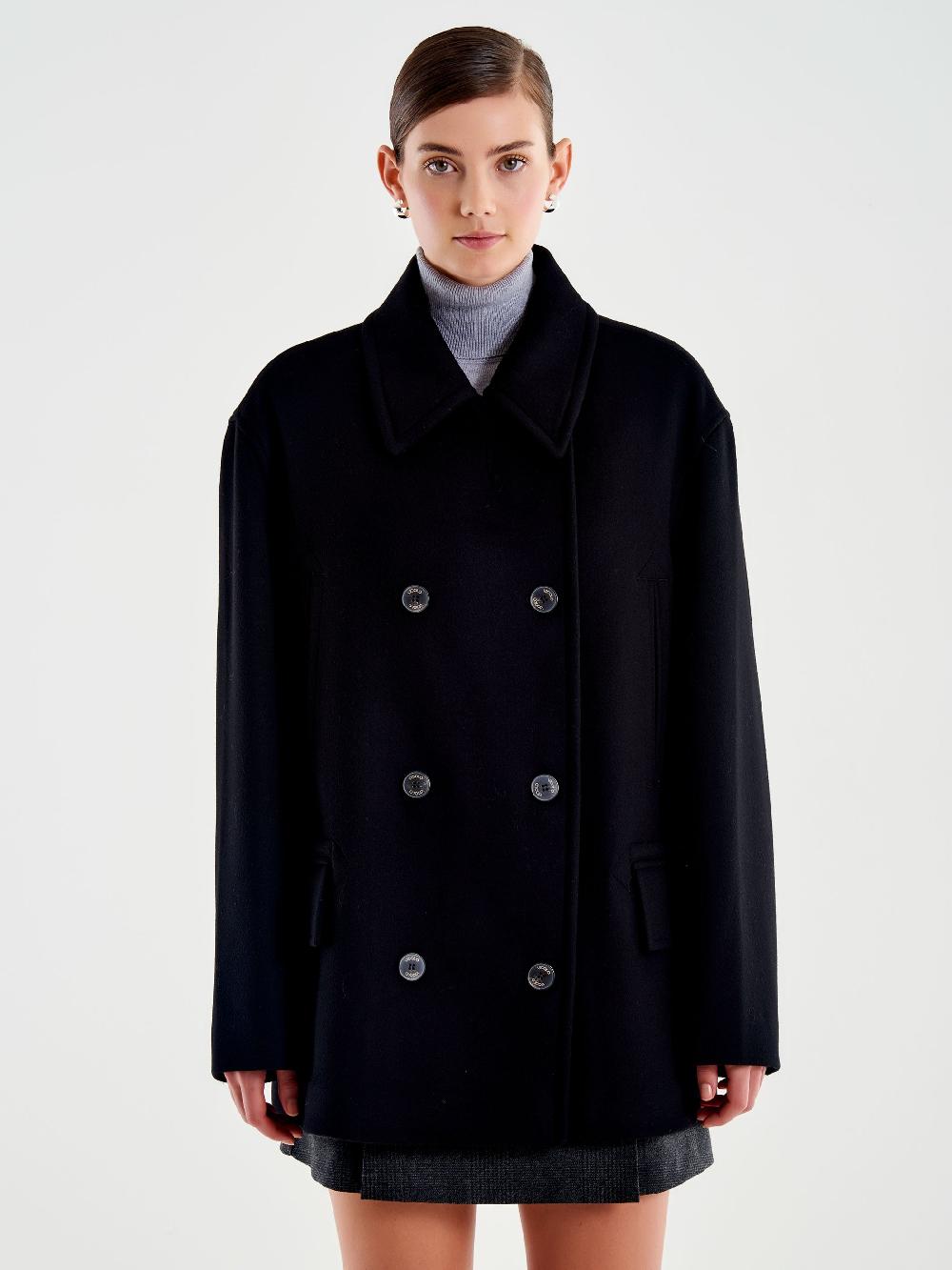 Vicolo Cappotto Corto Doppiopetto Nero 2025
