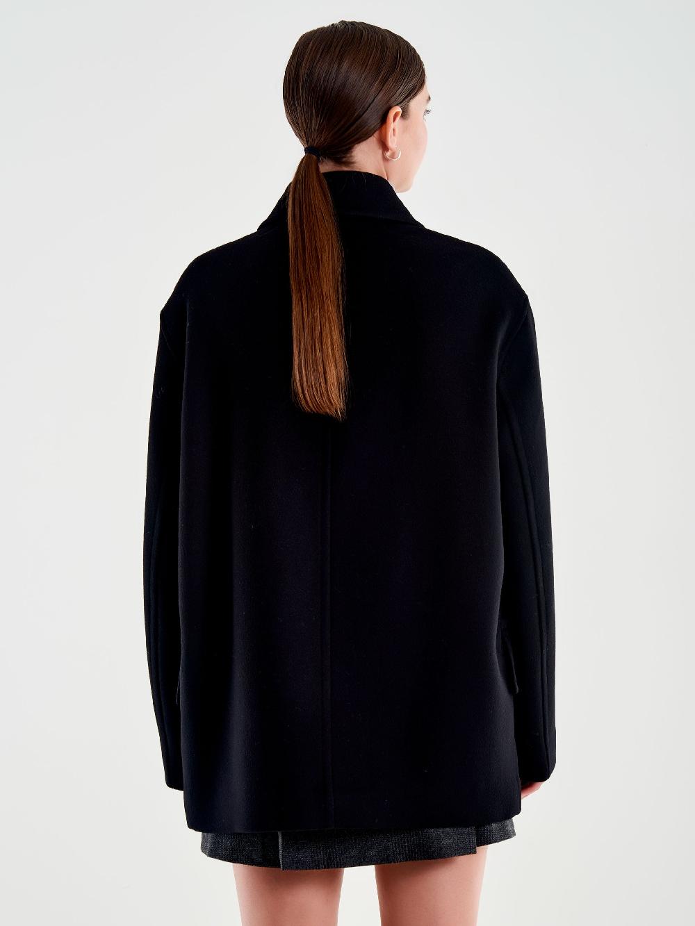 Vicolo Cappotto Corto Doppiopetto Nero 2025