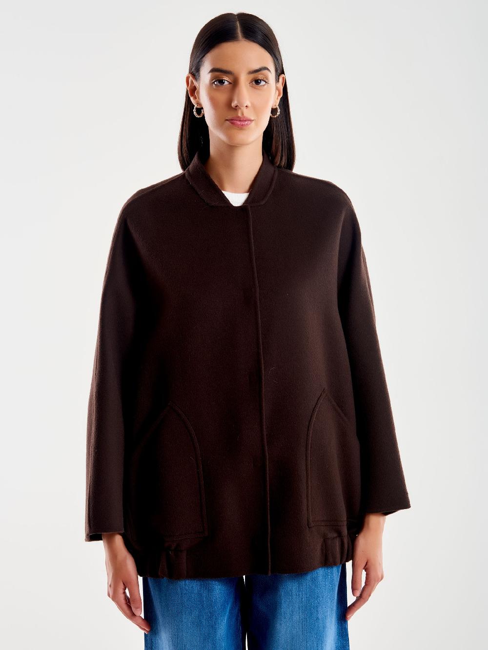 Vicolo Bomber in Misto Lana Marrone Italy