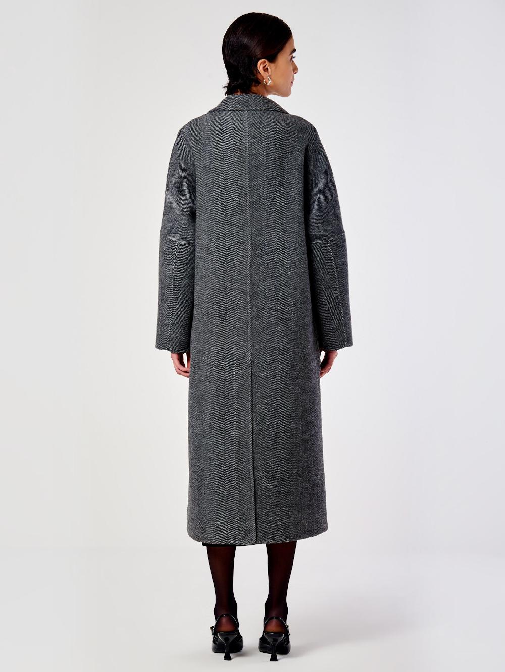 Vicolo Cappotto Doppiopetto Spinato Grigio Italia