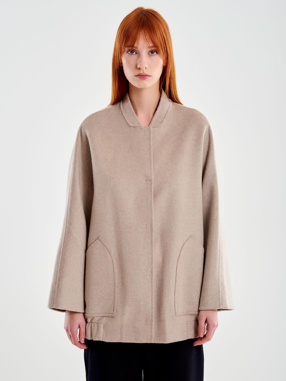 Vicolo Bomber in Misto Lana Beige Vendita