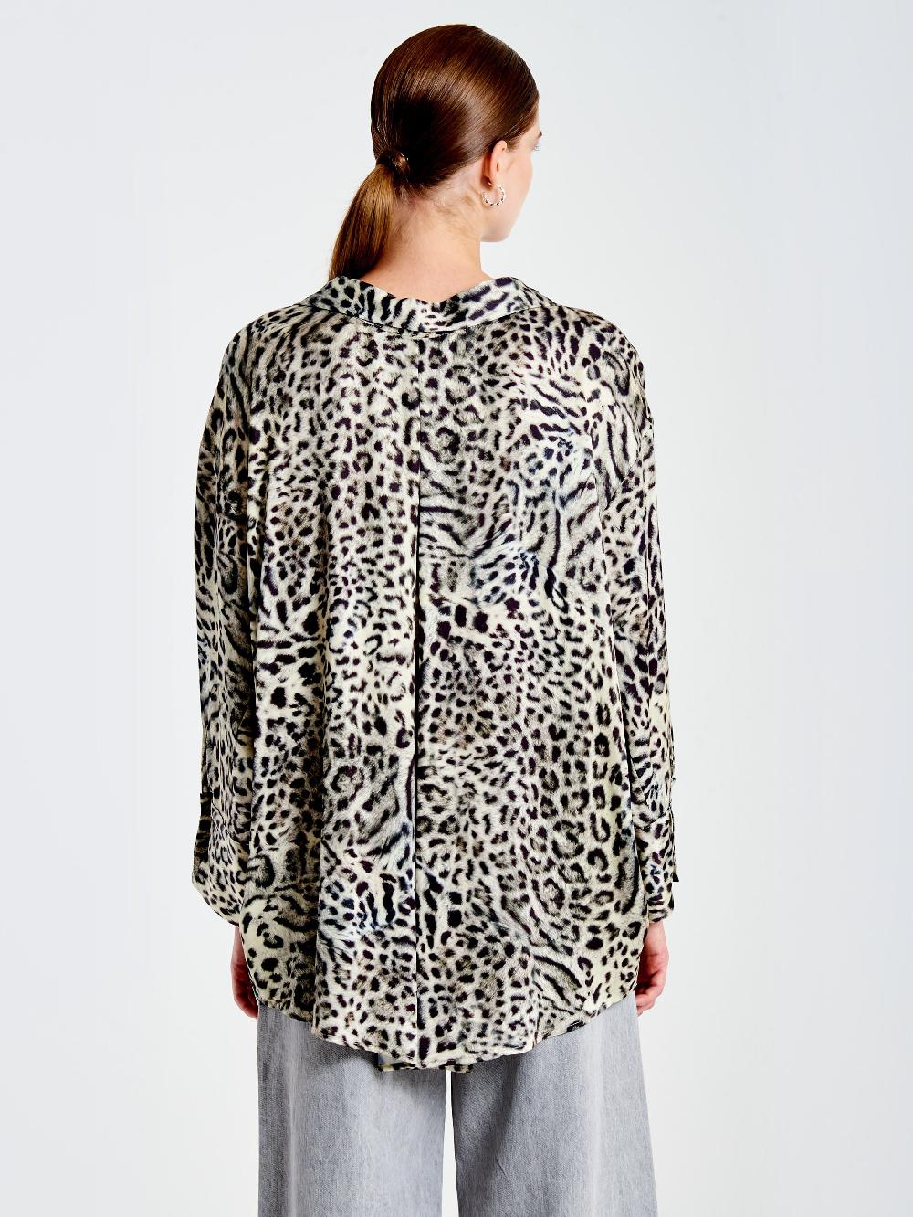 Vicolo Camicia Fantasia con Laccio Grigio Consegna Veloce