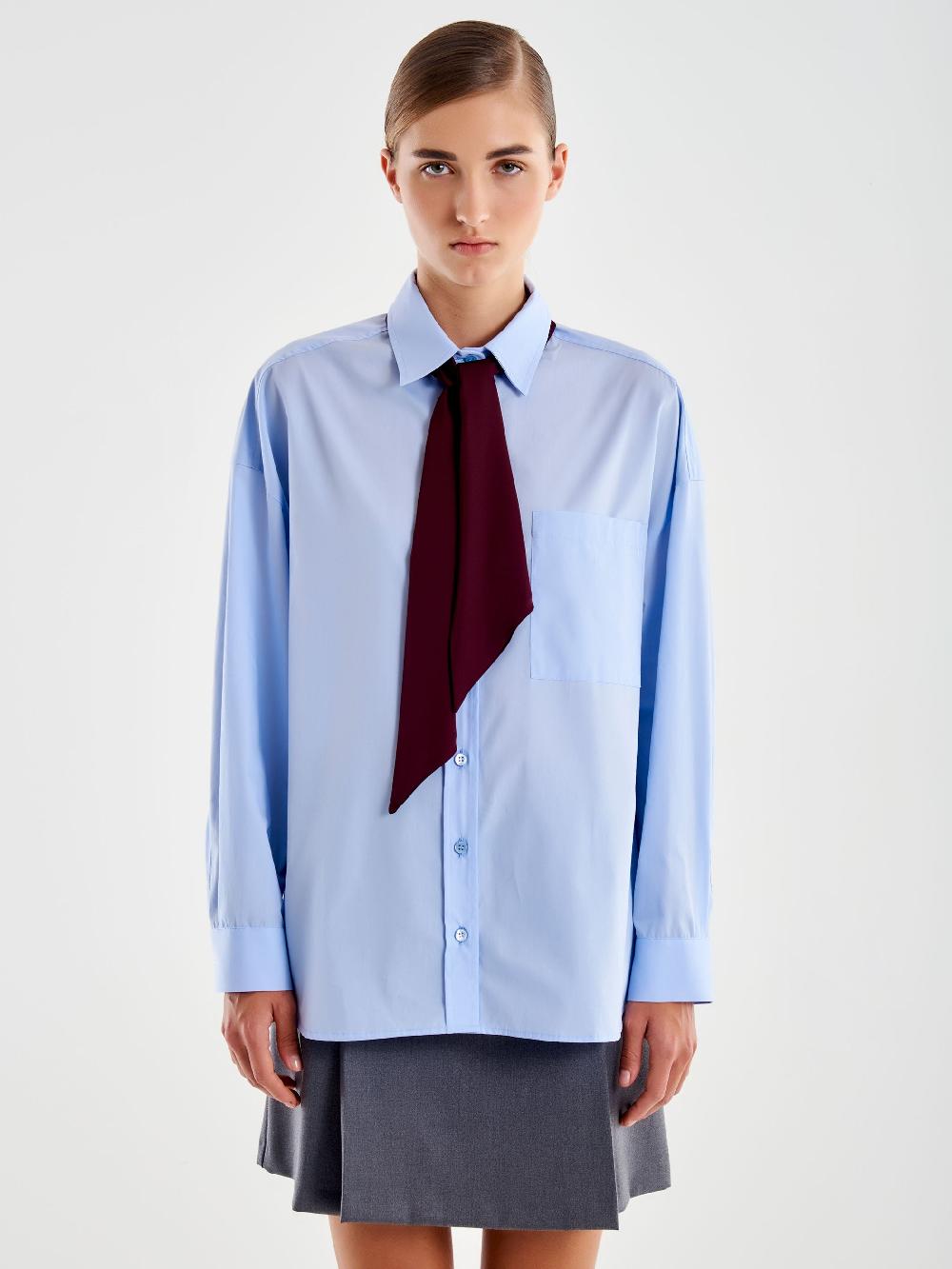 Vicolo Camicia con Lavalliere Azzurro Fino Al -60%