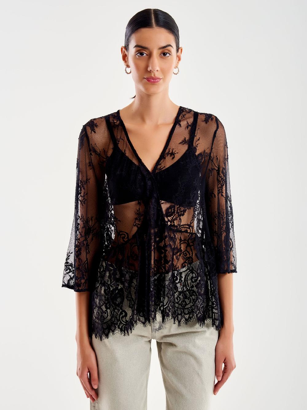 Vicolo Camicia in Pizzo Nero Shopping Online