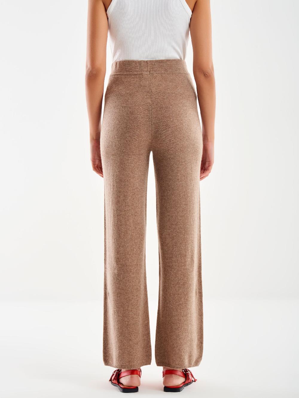 Vicolo Pantalone 100% Cashmere Fango Vendita Calda
