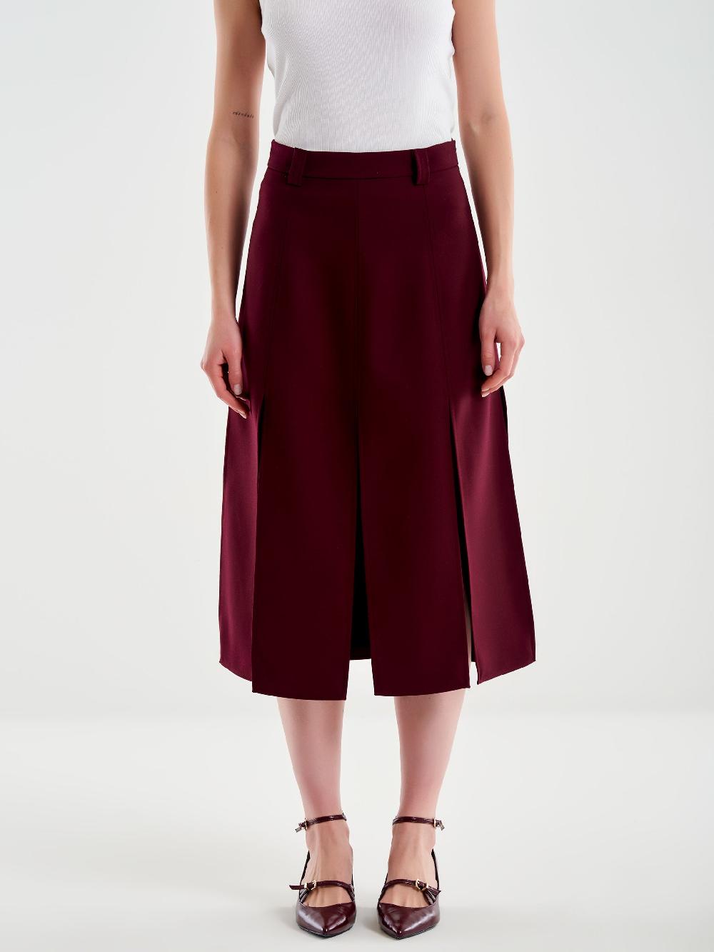 Vicolo Gonna Midi con Spacchi Bordeaux Vendite Flash
