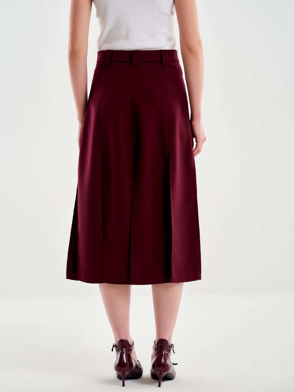 Vicolo Gonna Midi con Spacchi Bordeaux Vendite Flash