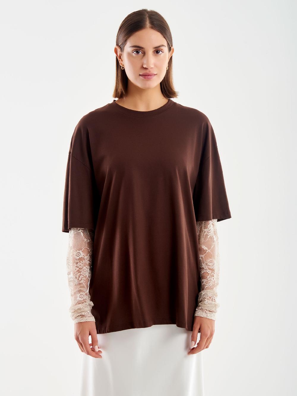 Vicolo T-Shirt Combinata Pizzo Moro Comprare a buon mercato