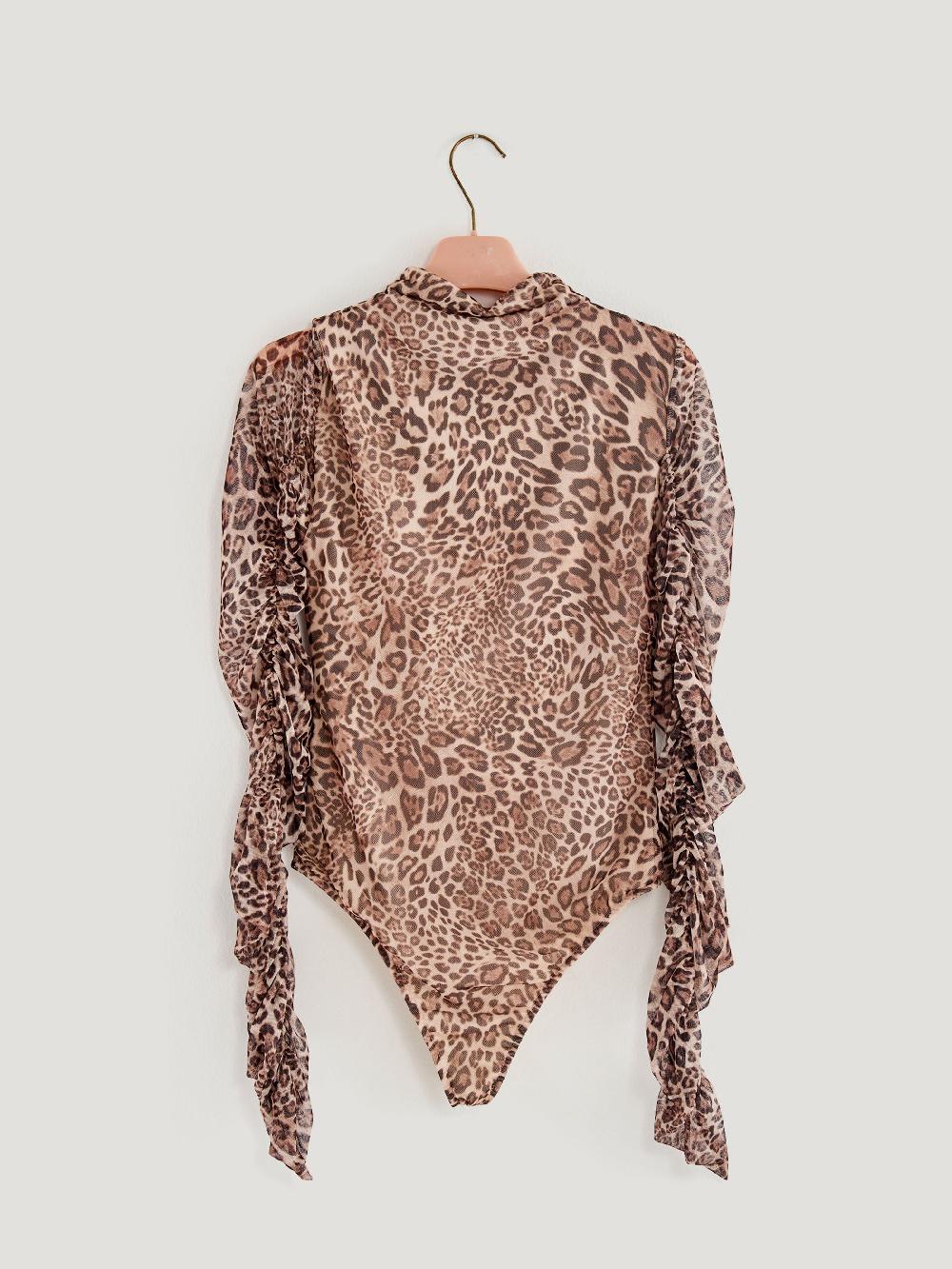 Vicolo Body con Arriccio Animalier Cammello Offerta natalizia