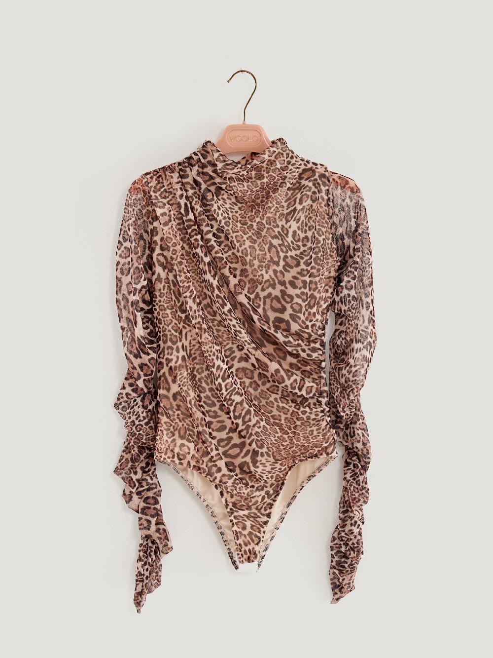 Vicolo Body con Arriccio Animalier Cammello Offerta natalizia