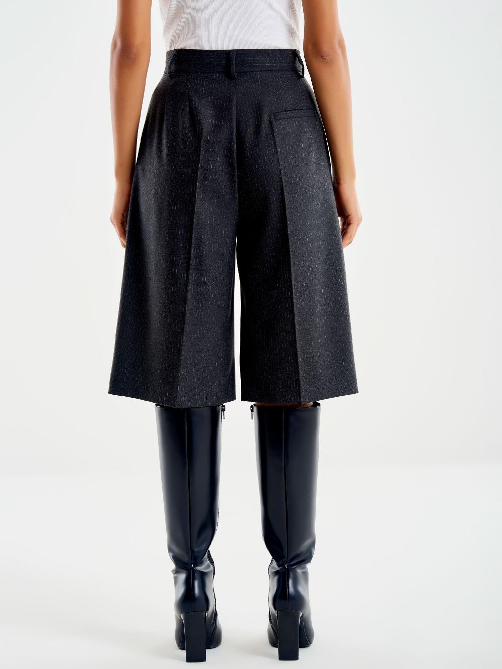 Vicolo Bermuda Gessato Lurex Grigio Vendita calda