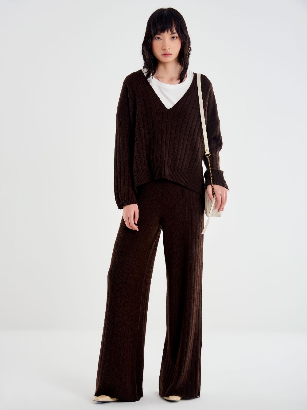 Vicolo Pull con Spacchi Maglia a Coste Moro Latest fashion