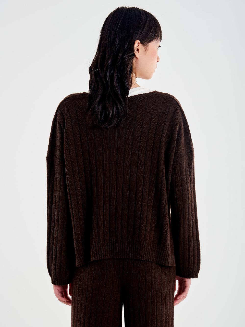 Vicolo Pull con Spacchi Maglia a Coste Moro Latest fashion