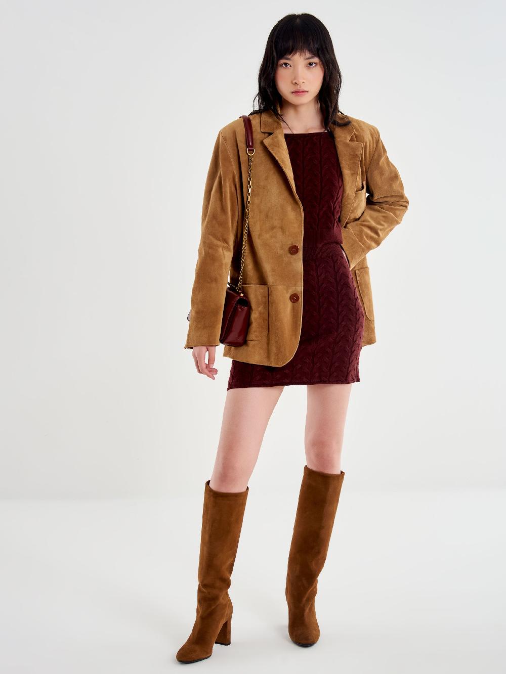 Vicolo Minigonna a Trecce Bordeaux Online Outlet