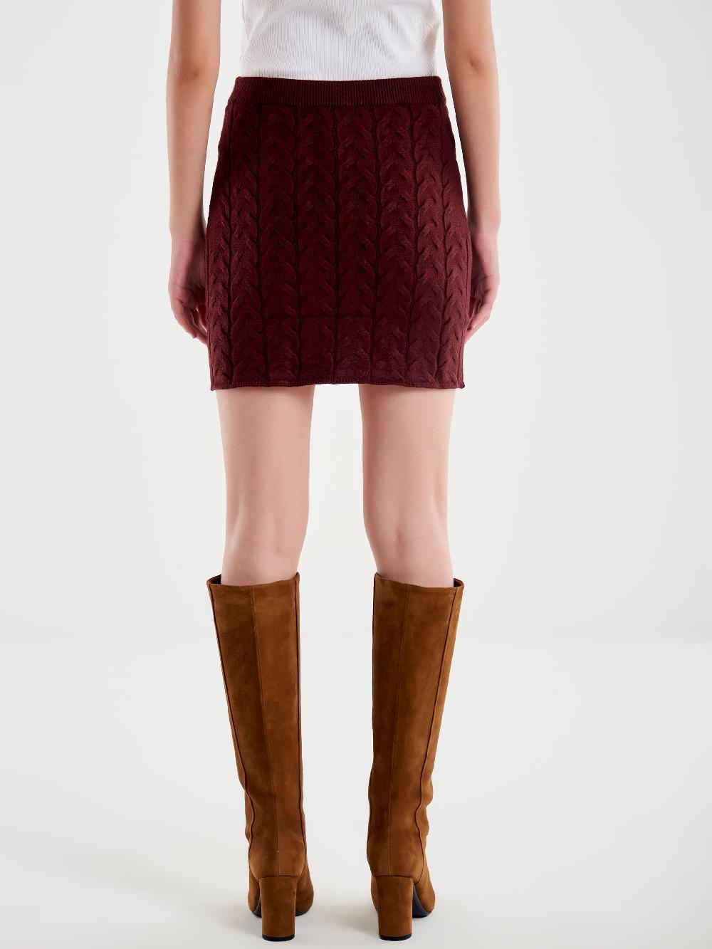 Vicolo Minigonna a Trecce Bordeaux Online Outlet