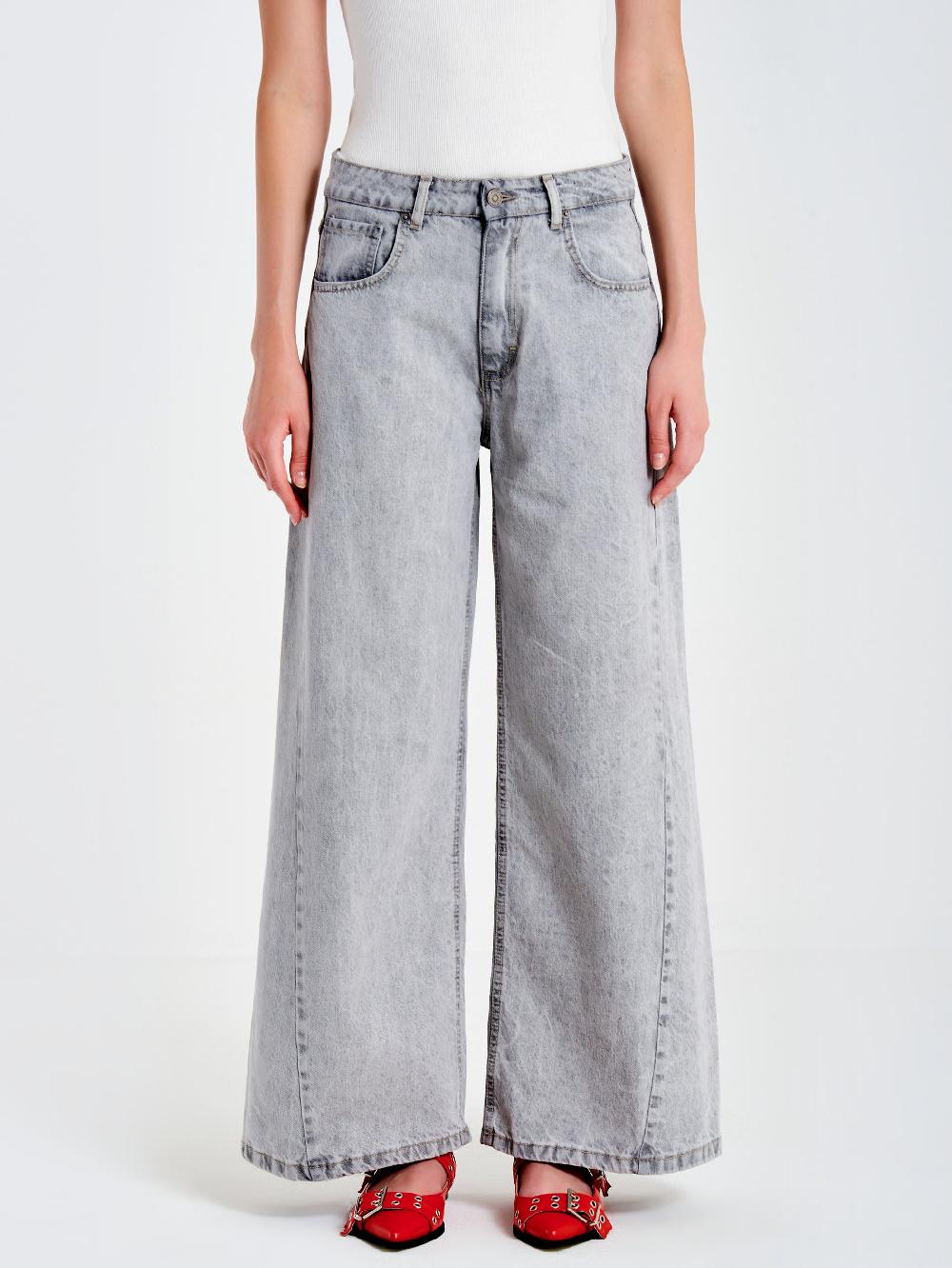 Vicolo Jeans Ampio con Cuciture LateraliGrigio Discount Store per i nuovi prodotti