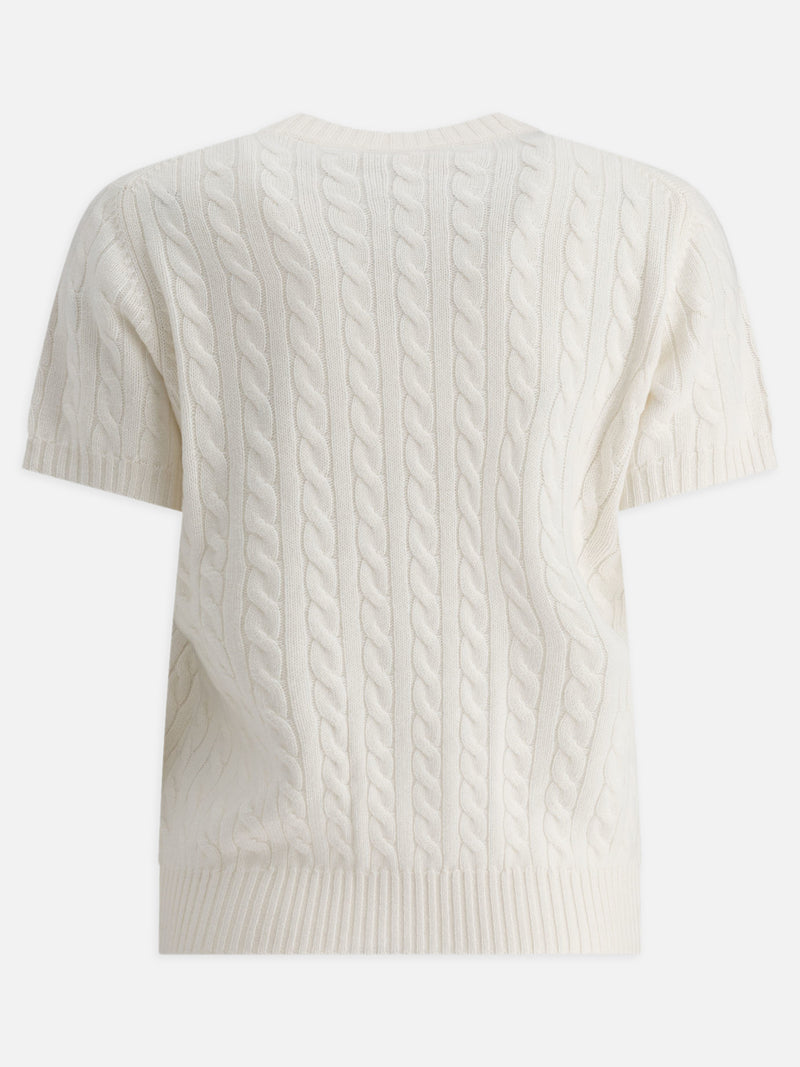 Vietti Brunello Cucinelli Maglione a maniche corte in cashmere a treccia Shopping Online