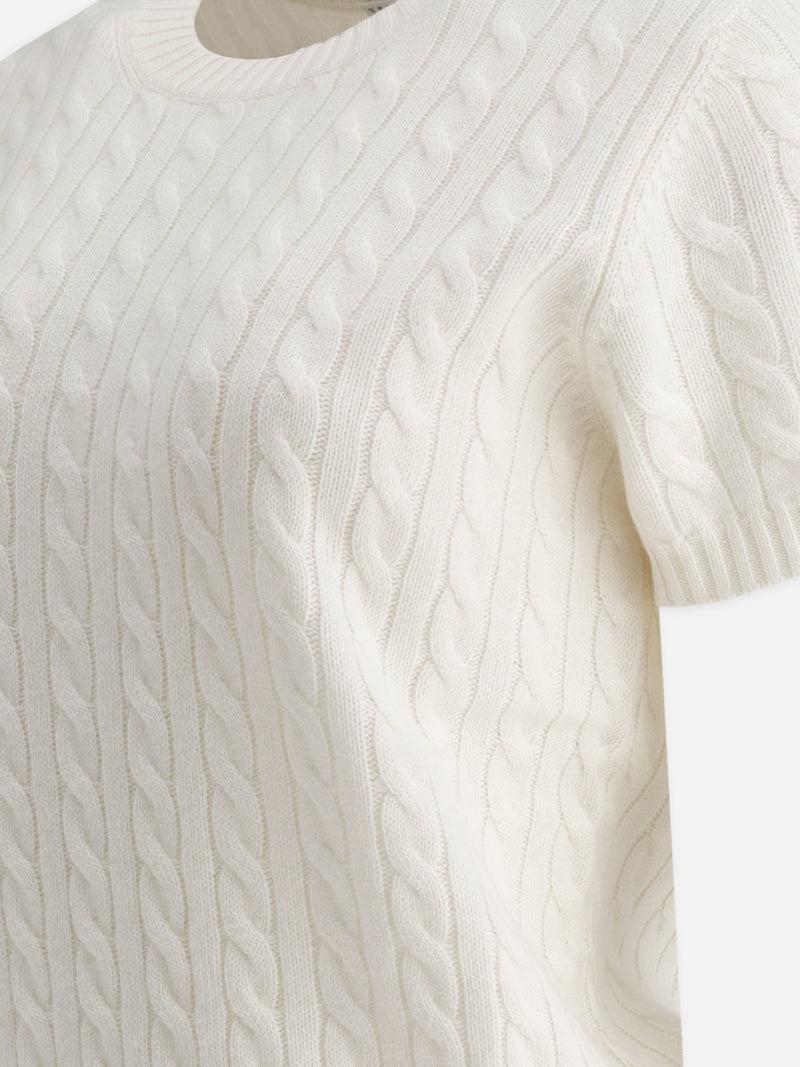 Vietti Brunello Cucinelli Maglione a maniche corte in cashmere a treccia Shopping Online