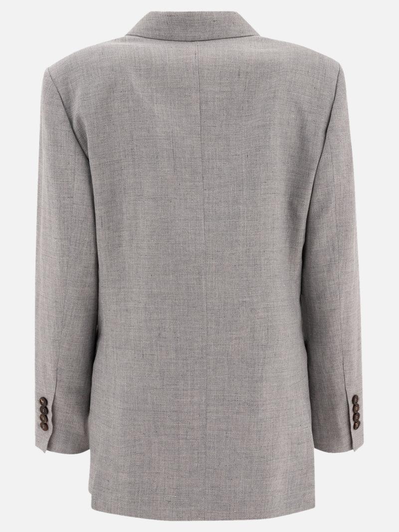 Vietti Brunello Cucinelli Blazer in canvas di lino e lana con monile Fino al 65% di sconto