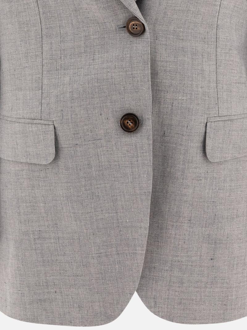 Vietti Brunello Cucinelli Blazer in canvas di lino e lana con monile Fino al 65% di sconto