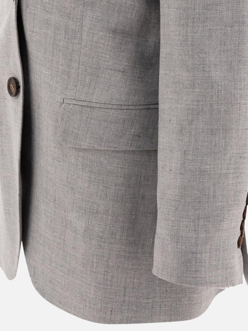 Vietti Brunello Cucinelli Blazer in canvas di lino e lana con monile Fino al 65% di sconto