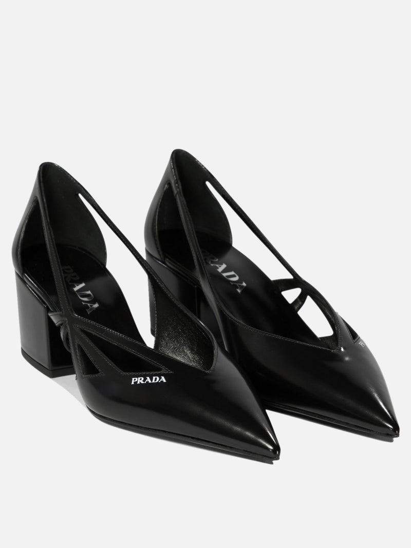 Vietti Prada Décolleté cut-out in pelle spazzolata Italia