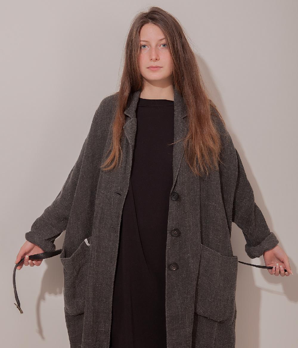 Album Di Famiglia art. 17S#4588 LINEN COAT + BELT Negozi Online
