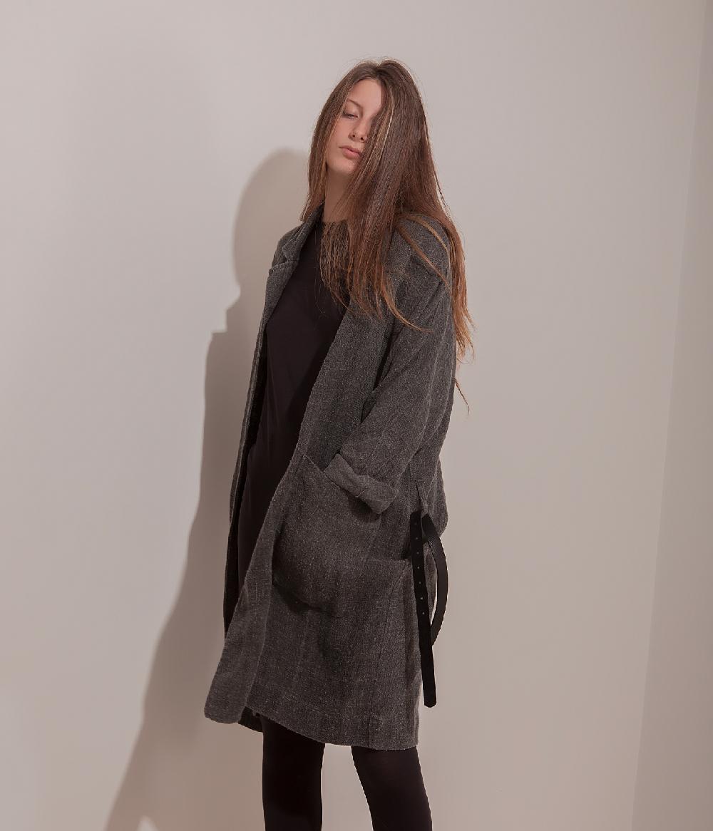 Album Di Famiglia art. 17S#4588 LINEN COAT + BELT Negozi Online