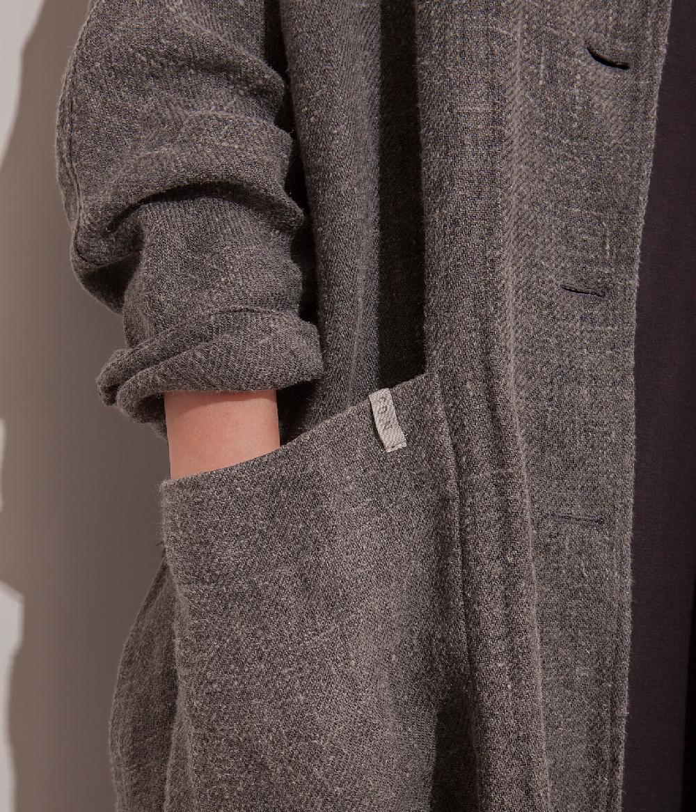 Album Di Famiglia art. 17S#4588 LINEN COAT + BELT Negozi Online