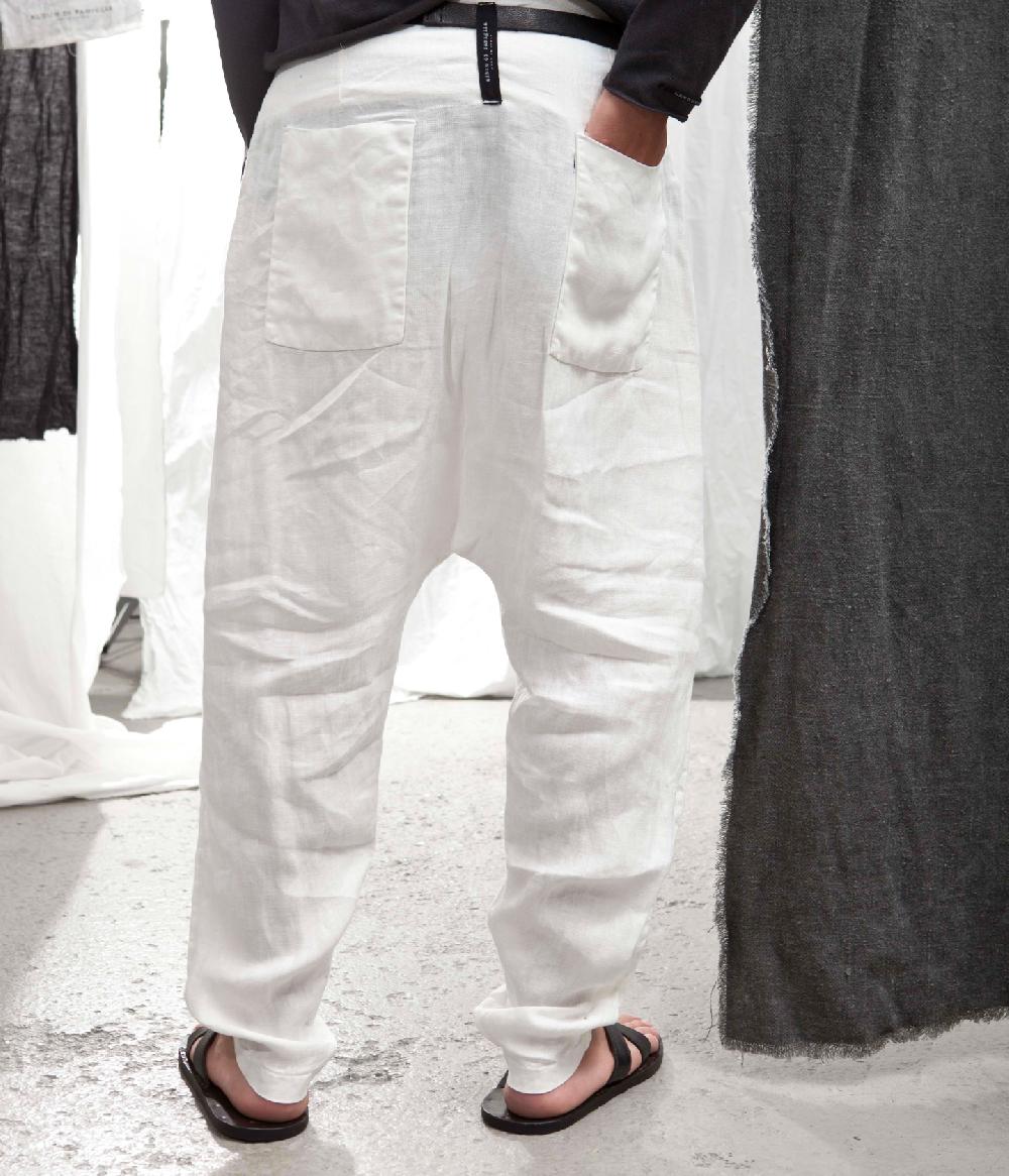 Album Di Famiglia art. 15S23_100 PANTALONE INCROCIO LINO Saldi Di Fabbrica